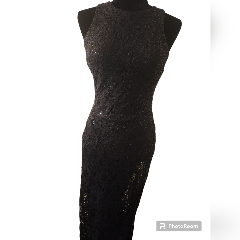 Size small black sequin lace dress